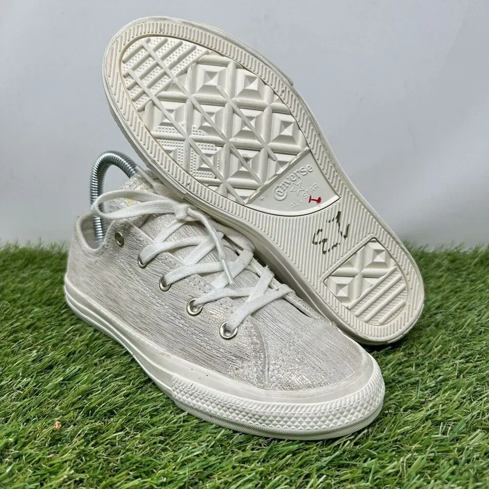 Converse Chuck Taylor All Star Egret Gold Metallic Low Top Size 3 Youth 363092C